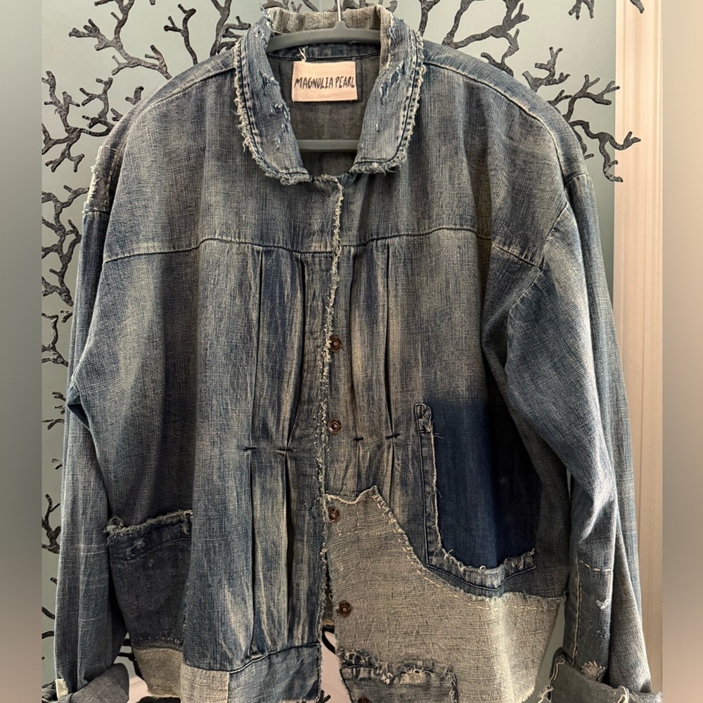 Magnolia Pearl Blue Patchwork Denim Jacket